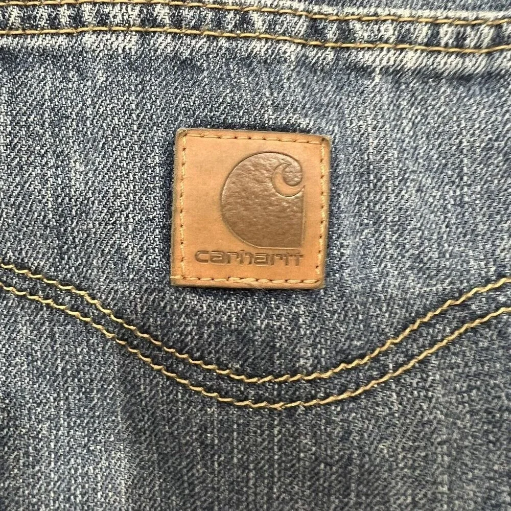 Carhartt Size 42 X 34 Jeans Tipton Relaxed Fit‎ Blue Straight Leg Workwear Mens